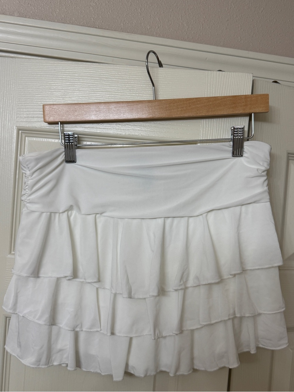 Windsor White Tiered Ruffle Mini Skirt